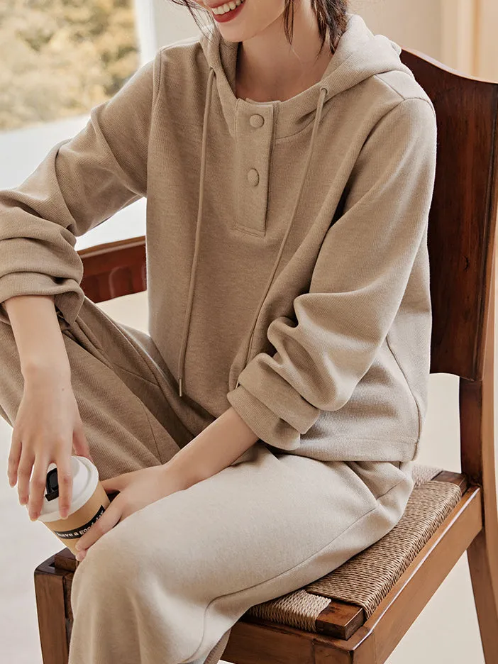 Knitted Hooded Long Sleeves Sweatshirt Two-Piece Pants Suit sold by Anna-Kaci product image thumbnail 5