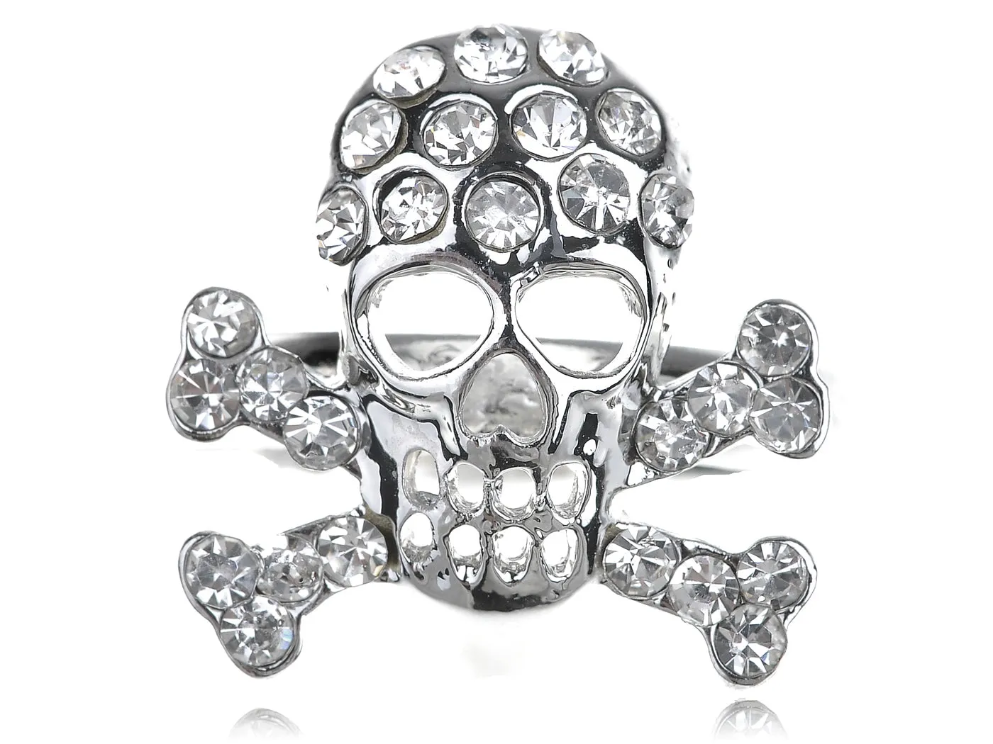 Anarchy Pirate Death Skull Bone Cross Biker Ring sold by Anna-Kaci