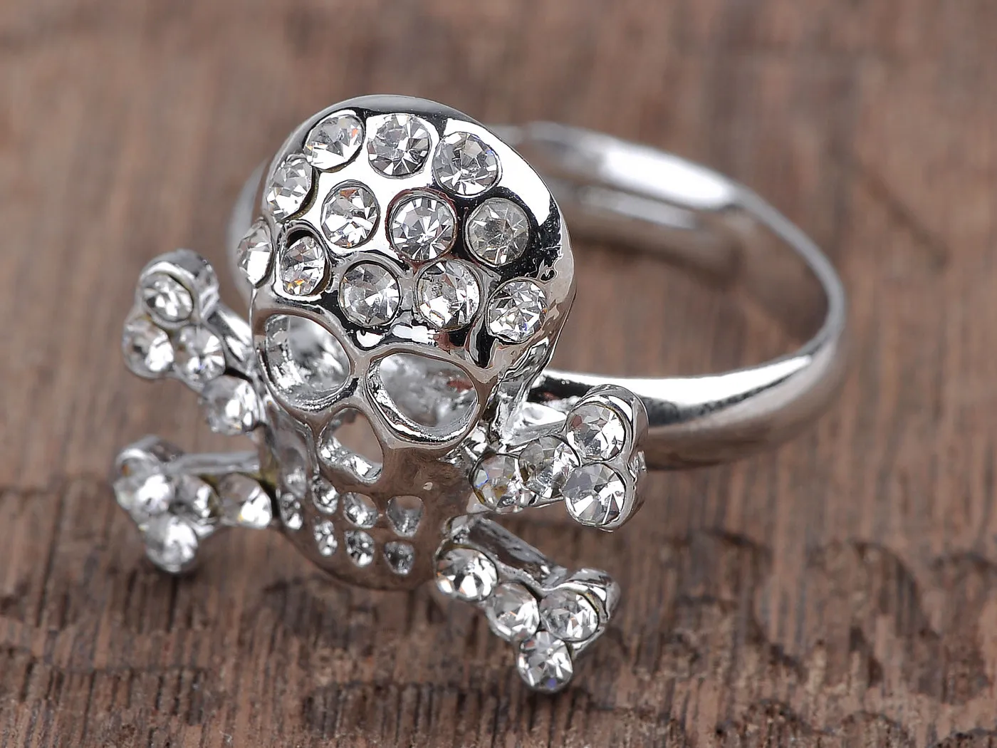 Anarchy Pirate Death Skull Bone Cross Biker Ring sold by Anna-Kaci product image thumbnail 5