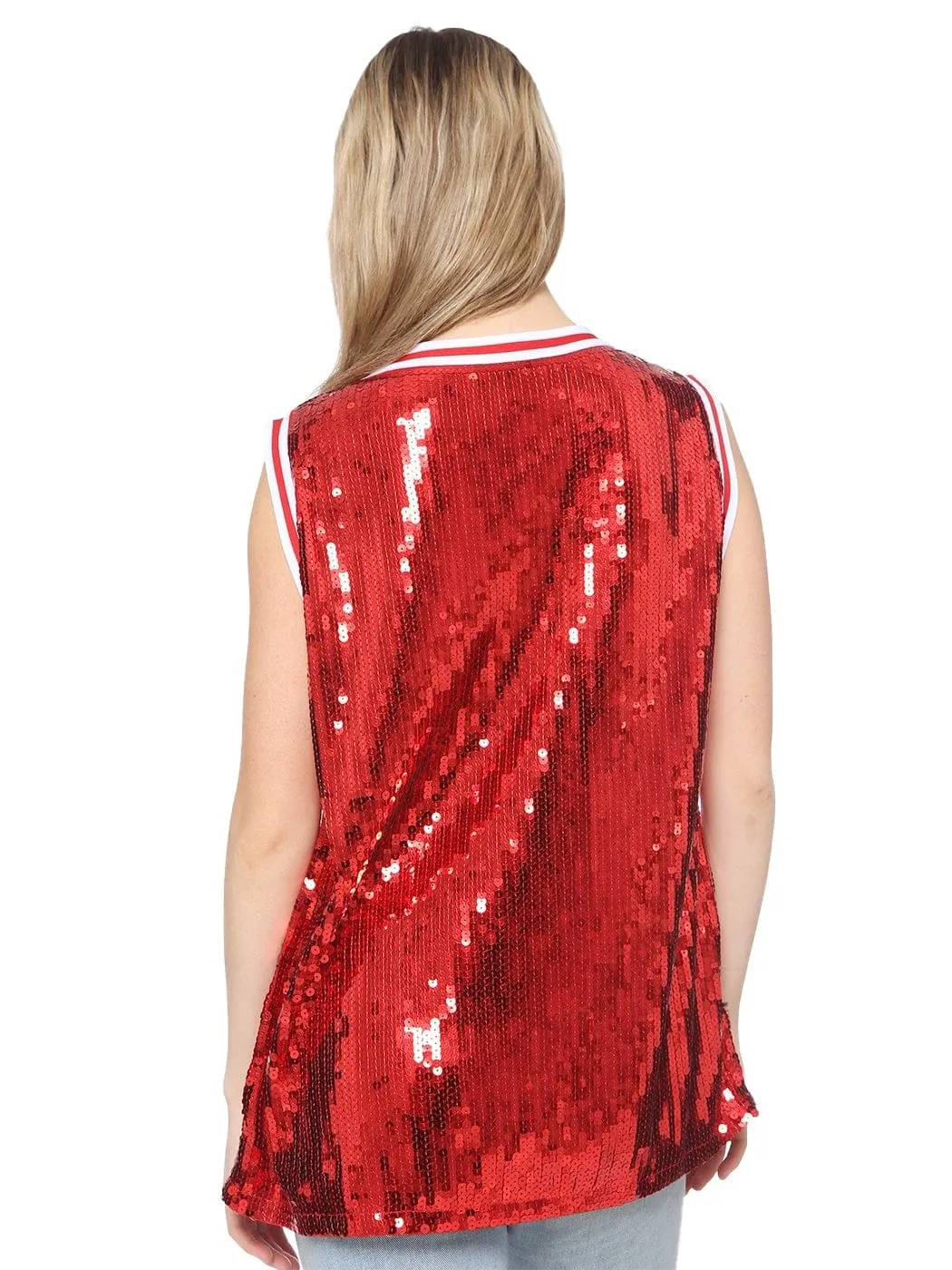 Sparkle Glitter Hip Hop Number 1 T-Shirt Top Blouse Tunic Sequins Basketball Tank Vests sold by Anna-Kaci product image thumbnail 5