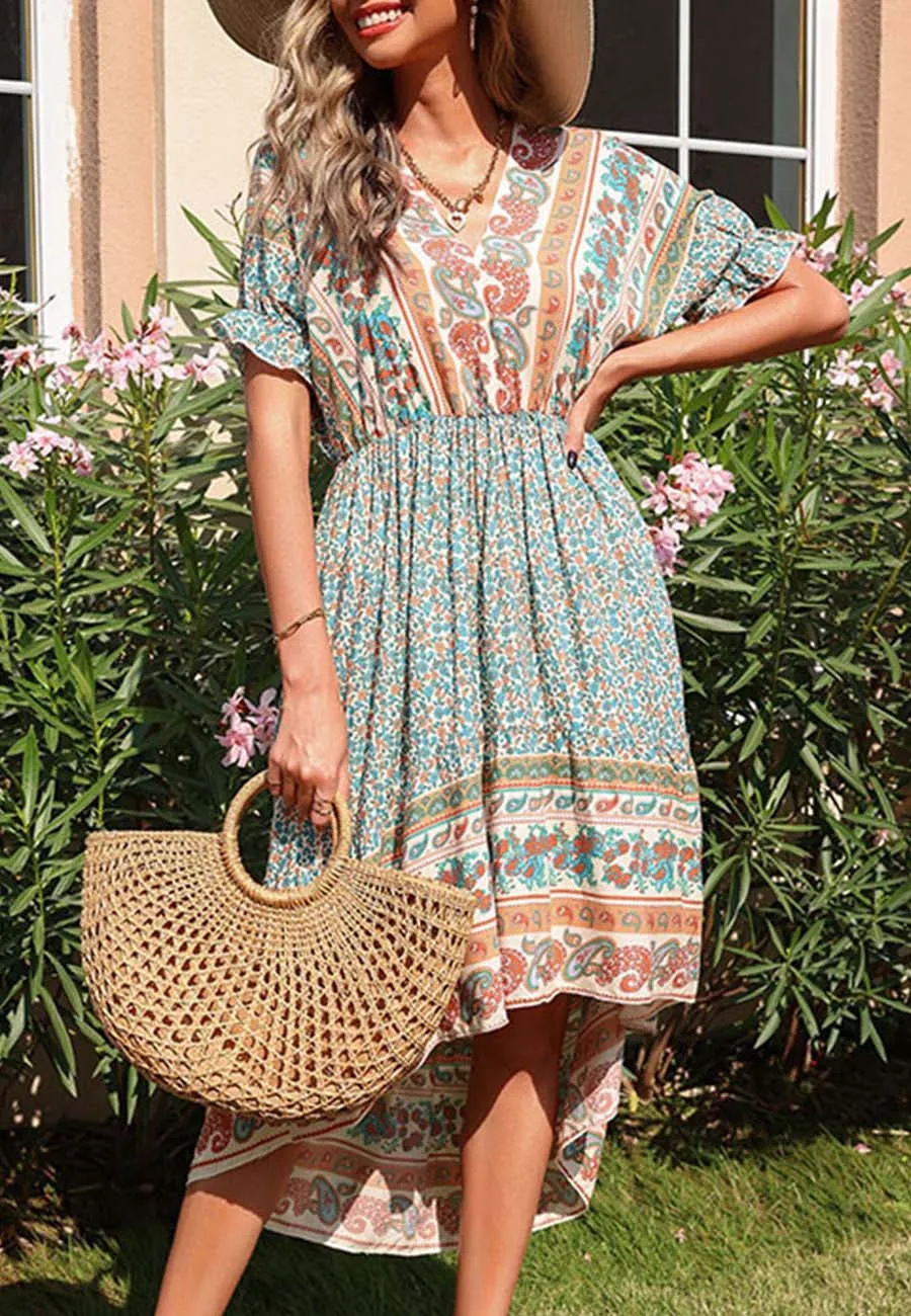 Tie Back Boho Dress sold by Anna-Kaci