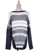 Lush Hello Fall Chunky Striped Raglan Sleeves Contrast Pullover Knit Sweater Top sold by Anna-Kaci