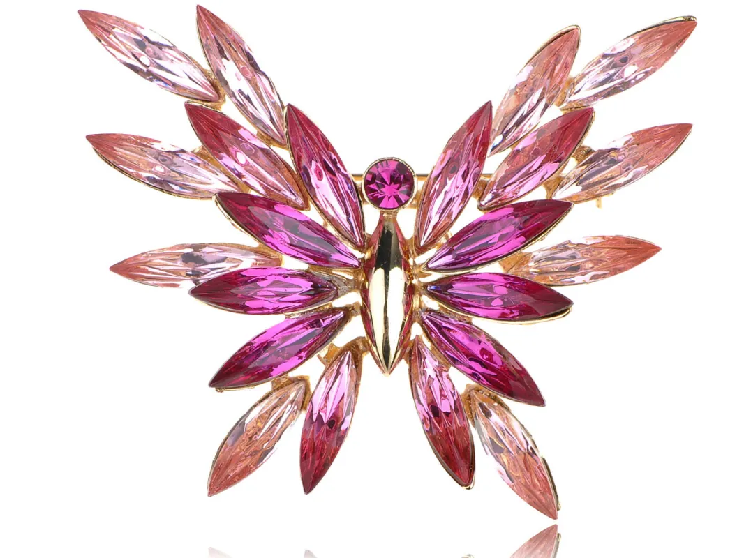 Swarovski Crystal Abstract Rose Element Butterfly Pin Brooch made by Anna-Kaci