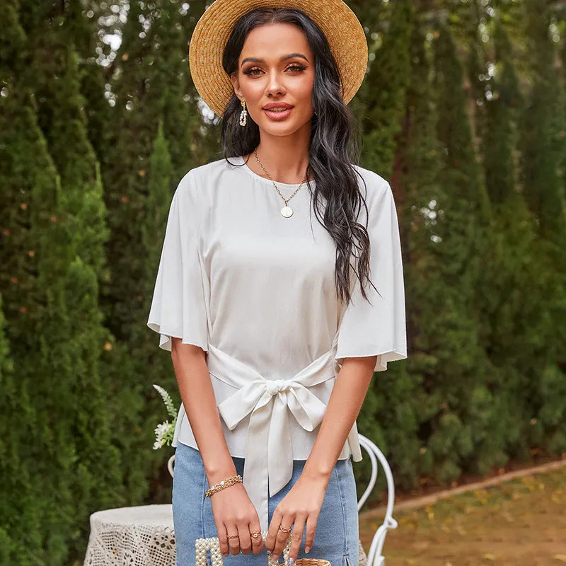 Solid Bell Sleeve Blouse sold by Anna-Kaci product image thumbnail 4