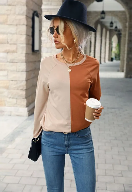 Color Block Split Sweater sold by Anna-Kaci