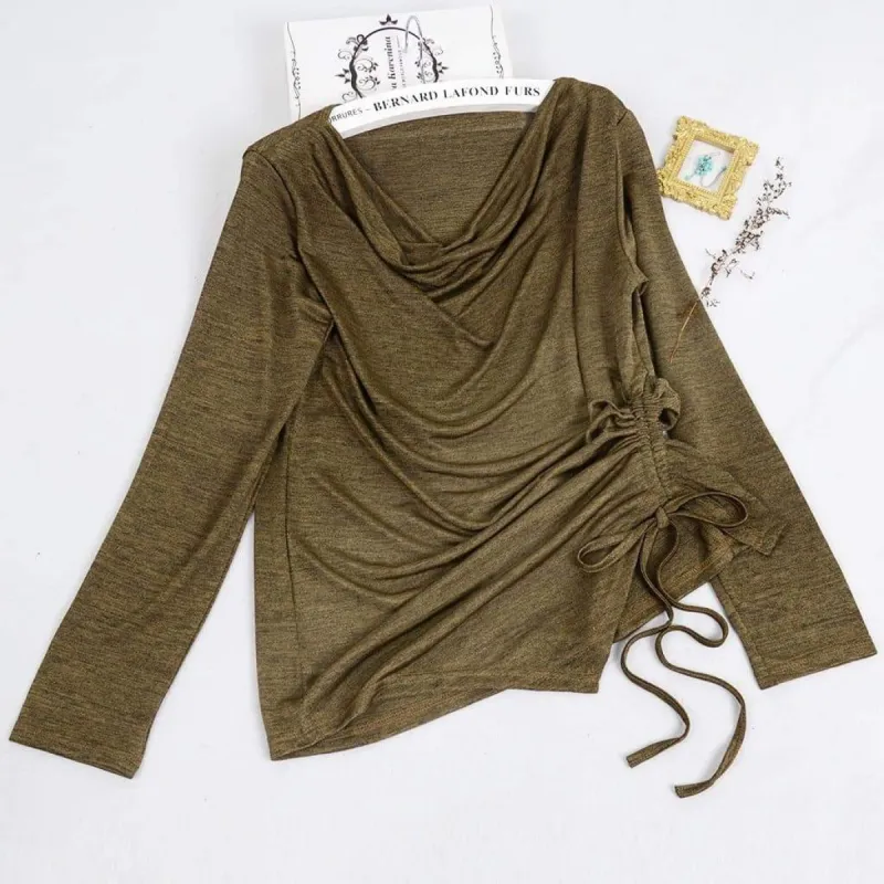 Side Gathered Cinched Top sold by Anna-Kaci