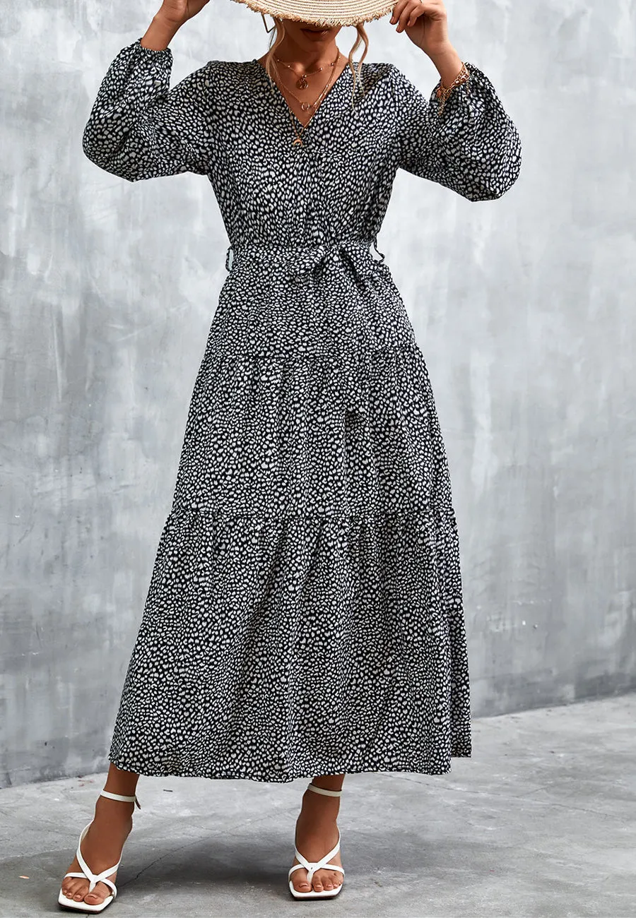 Cheetah Print Tiered Maxi Dress sold by Anna-Kaci