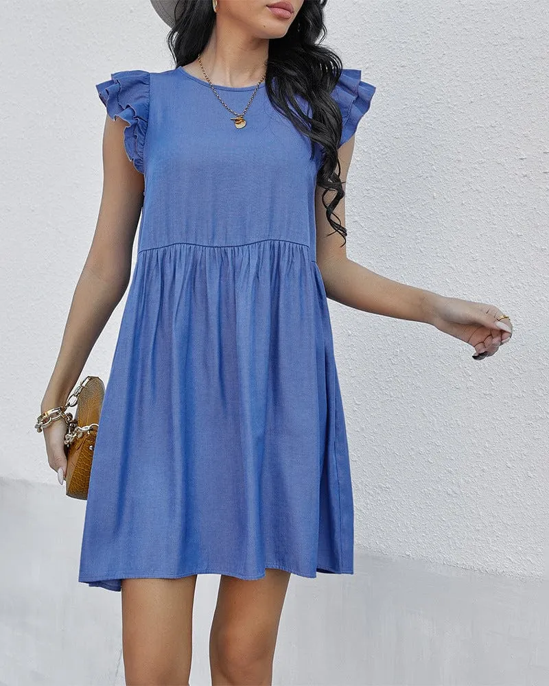 Ruffle Sleeve Straight Dress sold by Anna-Kaci product image thumbnail 4