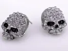 Scaled Threatening Scary Skull Element Earrings sold by Anna-Kaci