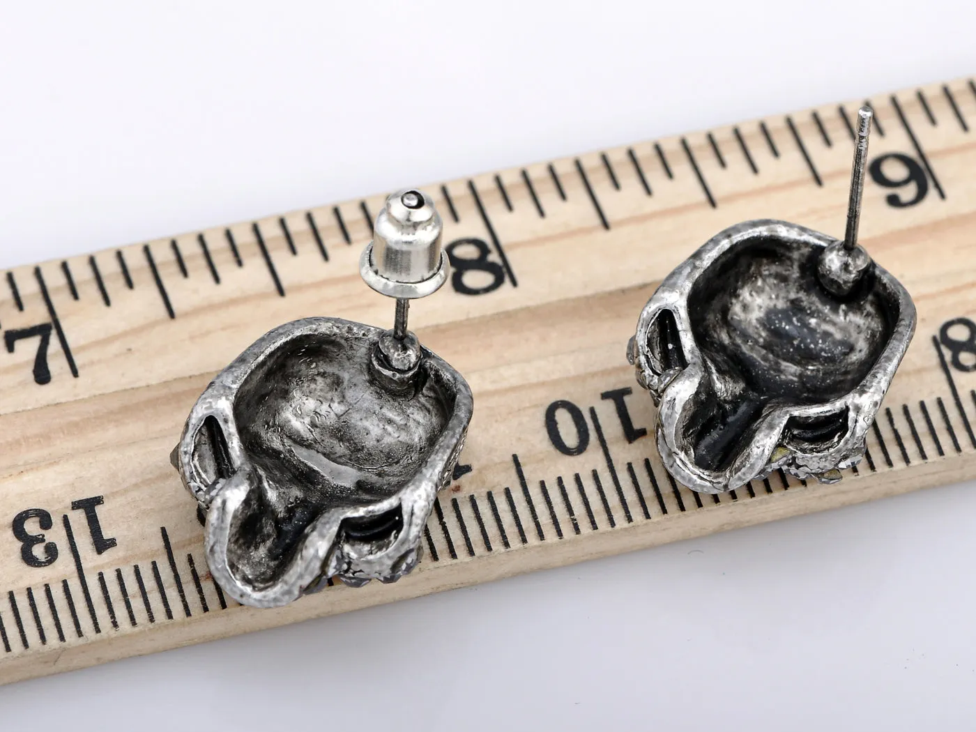 Scaled Threatening Scary Skull Element Earrings sold by Anna-Kaci product image thumbnail 3