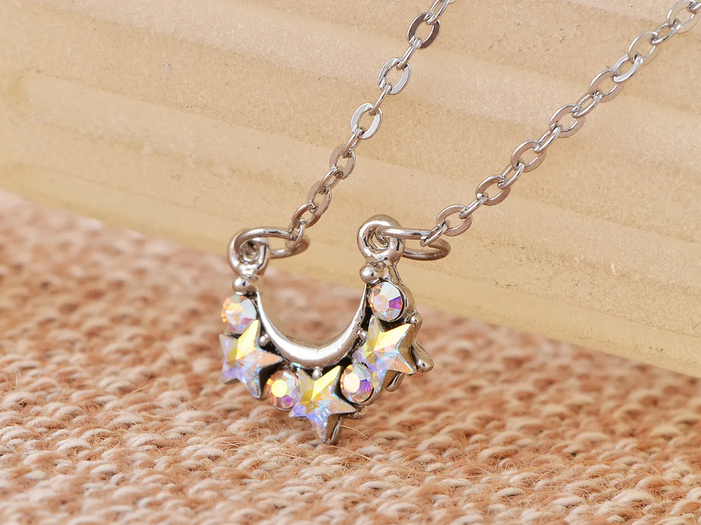 Swarovski Crystal Shooting Star Hot Galaxy Crest Aurora Boreale Pendant Necklace sold by Anna-Kaci product image thumbnail 2