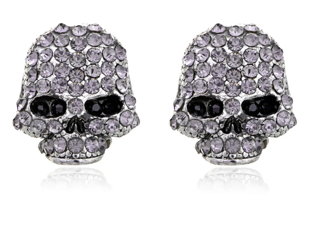 Scaled Threatening Scary Skull Element Earrings sold by Anna-Kaci