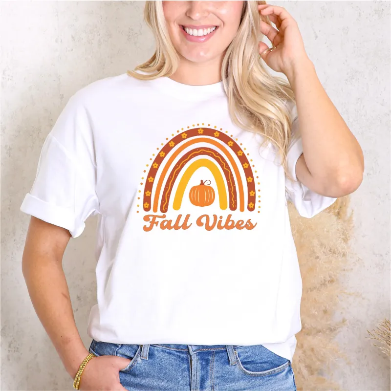 Pumpkin & Autumn Elements Infused 'Fall Vibes' T-Shirt sold by Anna-Kaci