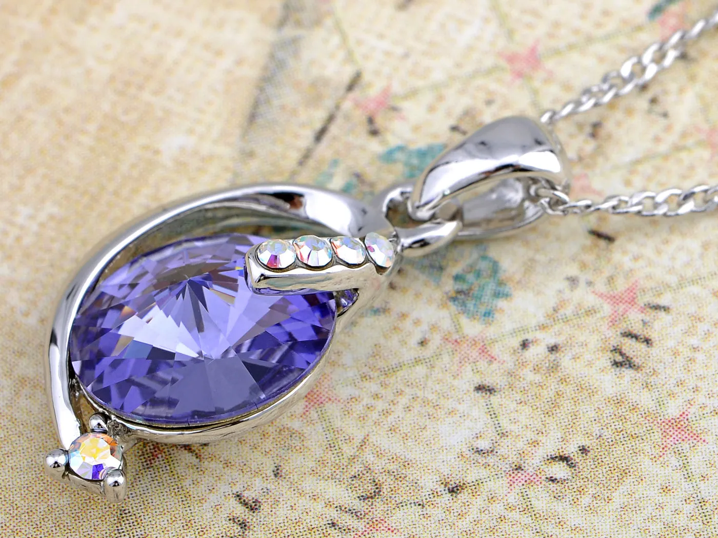 Swarovski Crystal Violet Sapphire Perfect Circles Element Earring Necklace Set sold by Anna-Kaci product image thumbnail 2