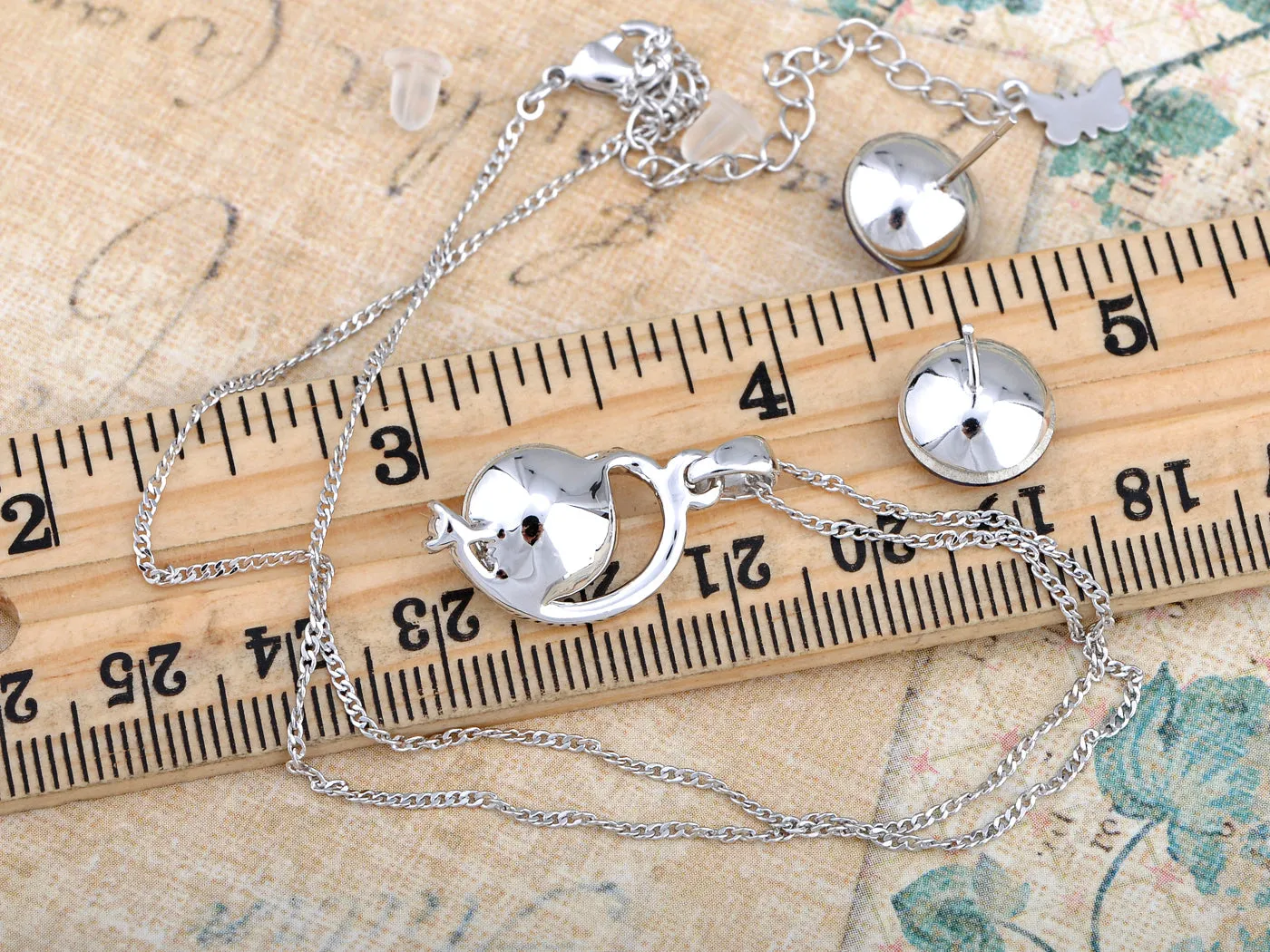 Swarovski Crystal Violet Sapphire Perfect Circles Element Earring Necklace Set sold by Anna-Kaci product image thumbnail 3