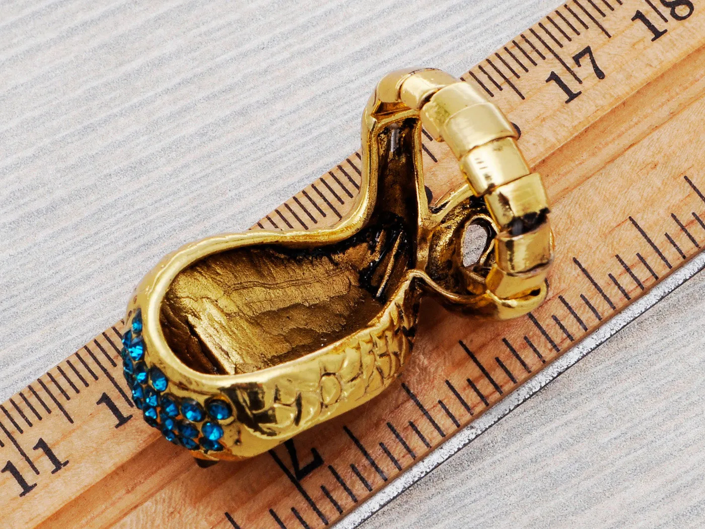 Striking Egyptian Curse Viper Cobra Blue Aqua Ring sold by Anna-Kaci product image thumbnail 3