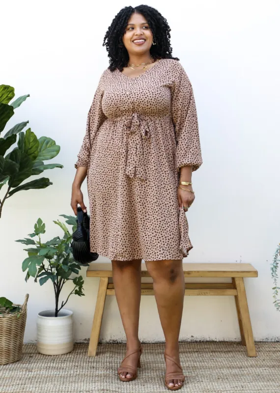 Plus Size Leopard Print Midi Dress with Faux Button Front sold by Anna-Kaci