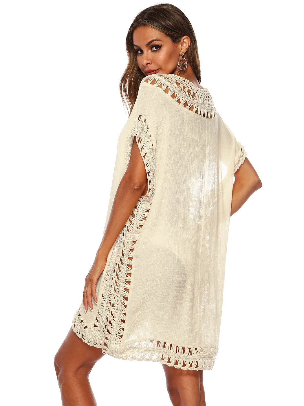 Anna-Kaci Swimsuit Cover Up Women Swimwear Bathing Suit Dress Sexy Bikini Beach Crochet Beachwear Loose Dress sold by Anna-Kaci product image thumbnail 4