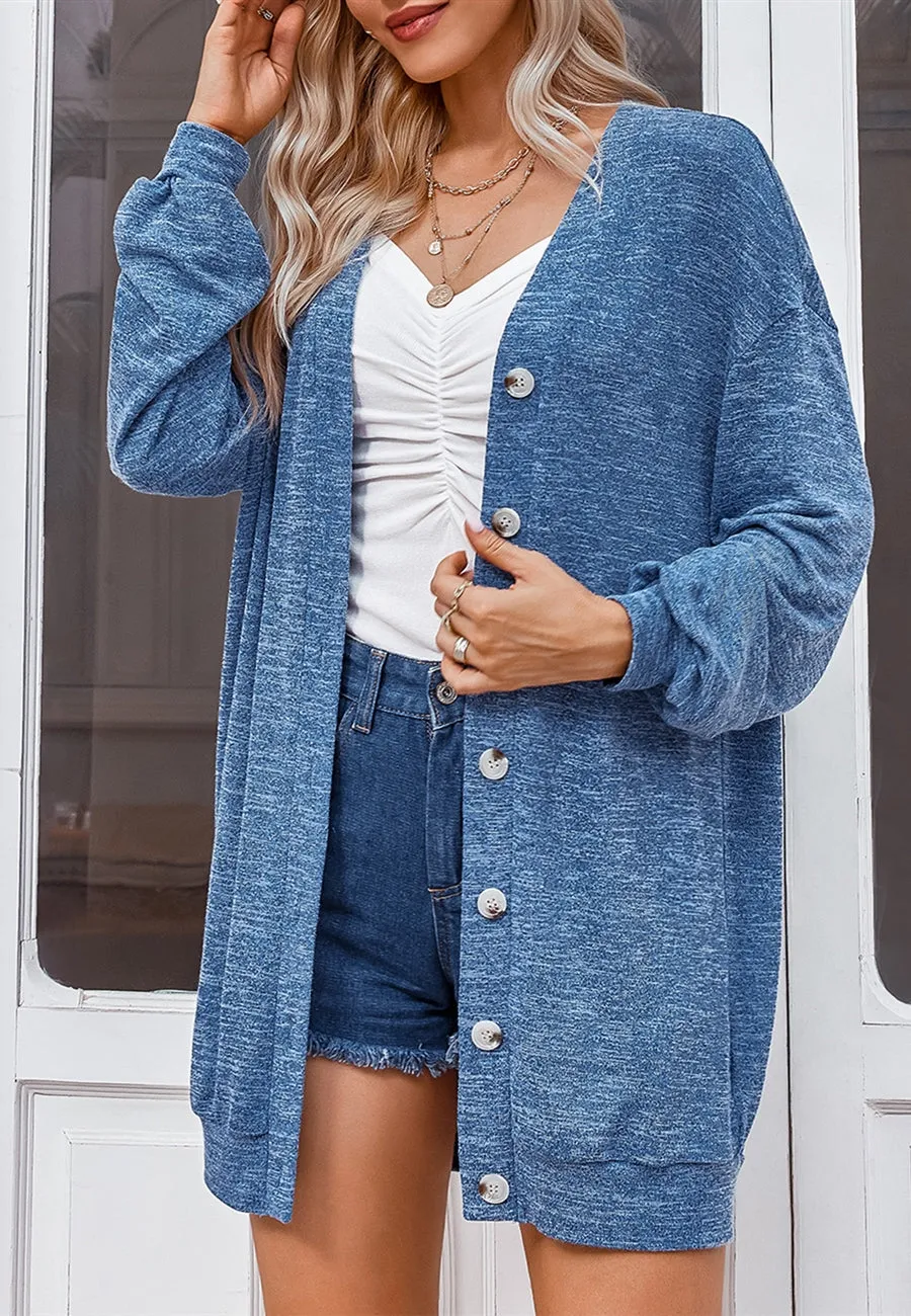 Space Dye Knit Long Cardigan sold by Anna-Kaci