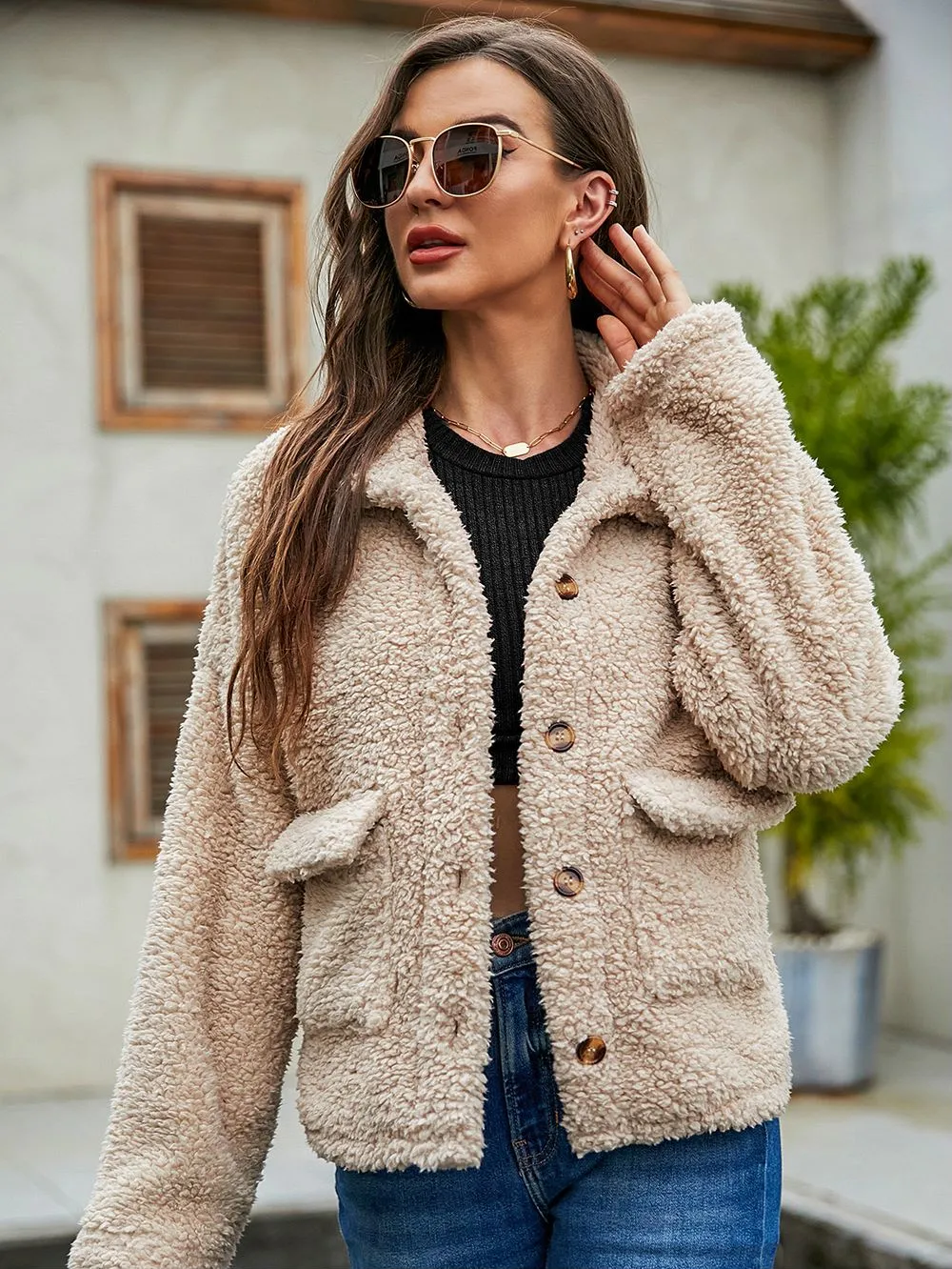 Faux Shearling Teddy Jacket sold by Anna-Kaci product image thumbnail 4