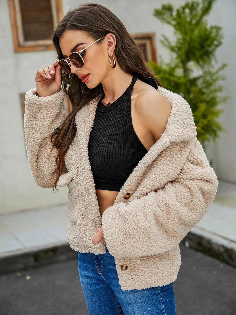 Faux Shearling Teddy Jacket sold by Anna-Kaci product image thumbnail 2