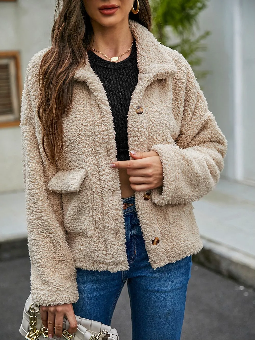 Faux Shearling Teddy Jacket sold by Anna-Kaci product image thumbnail 3