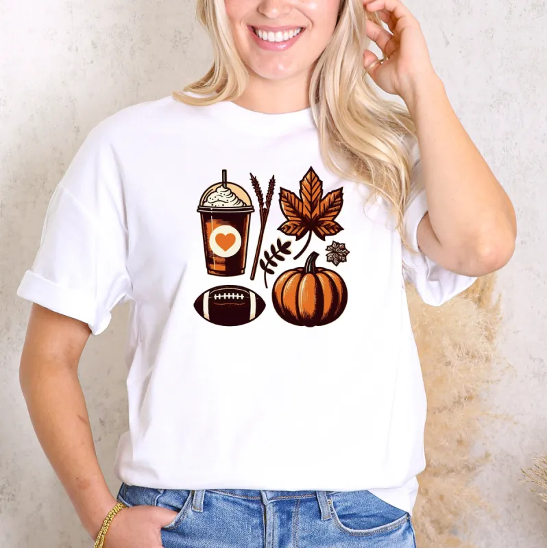 Game Day Autumn Shirt - Whipped Frappuccino, Football, Pumpkin - Perfect for Fall Sports Events, Retro Fall Top, Fall Shirt sold by Anna-Kaci