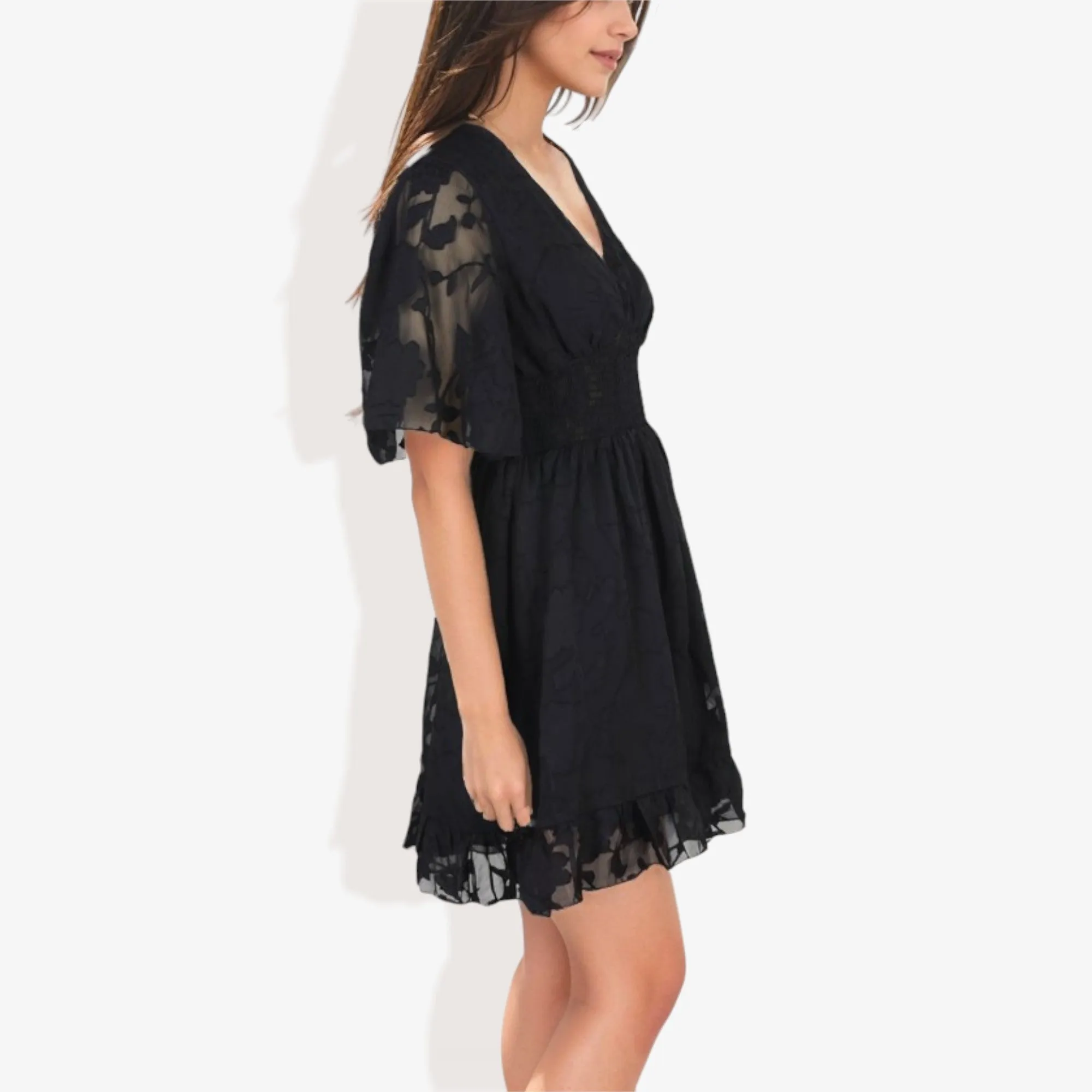 V-Neck Short Sleeve Lace Mini Dress sold by Anna-Kaci product image thumbnail 5