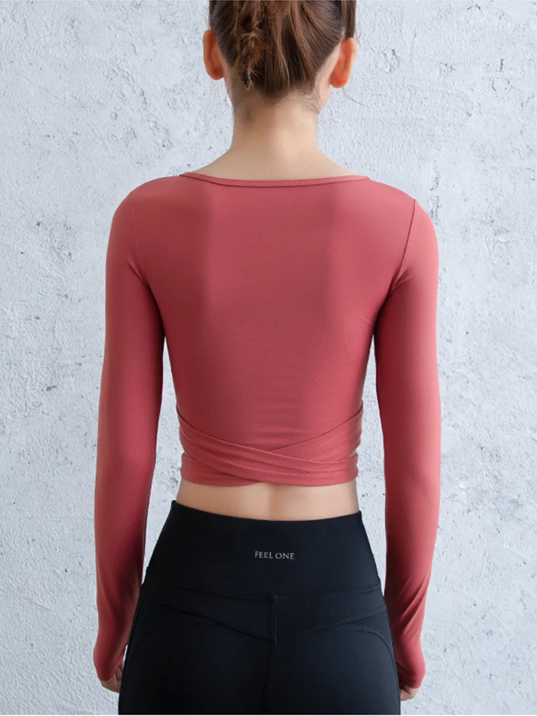 Cropped Cross Hem Yoga Top sold by Anna-Kaci product image thumbnail 3
