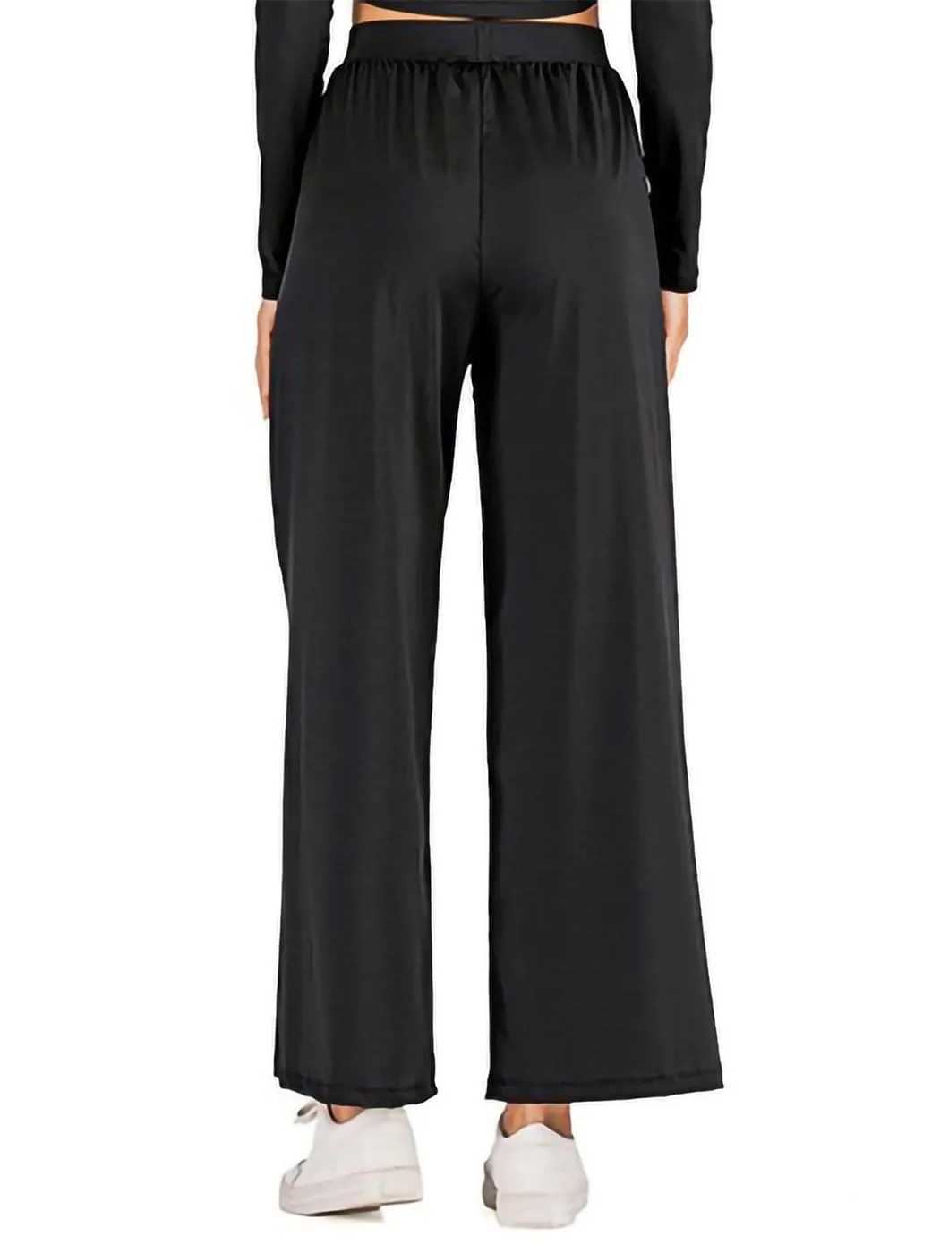 Elastic High Waist Casual Wide Leg Long Palazzo Lounge Pants Trousers sold by Anna-Kaci product image thumbnail 3