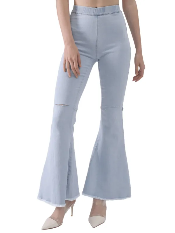 Elastic Waist Flared Denim Pants sold by Anna-Kaci