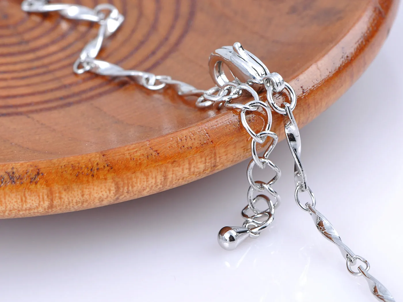 Swarovski Crystal Aqua Blue Zircon Sapphire Flower Pendant Pearl Necklace sold by Anna-Kaci product image thumbnail 5