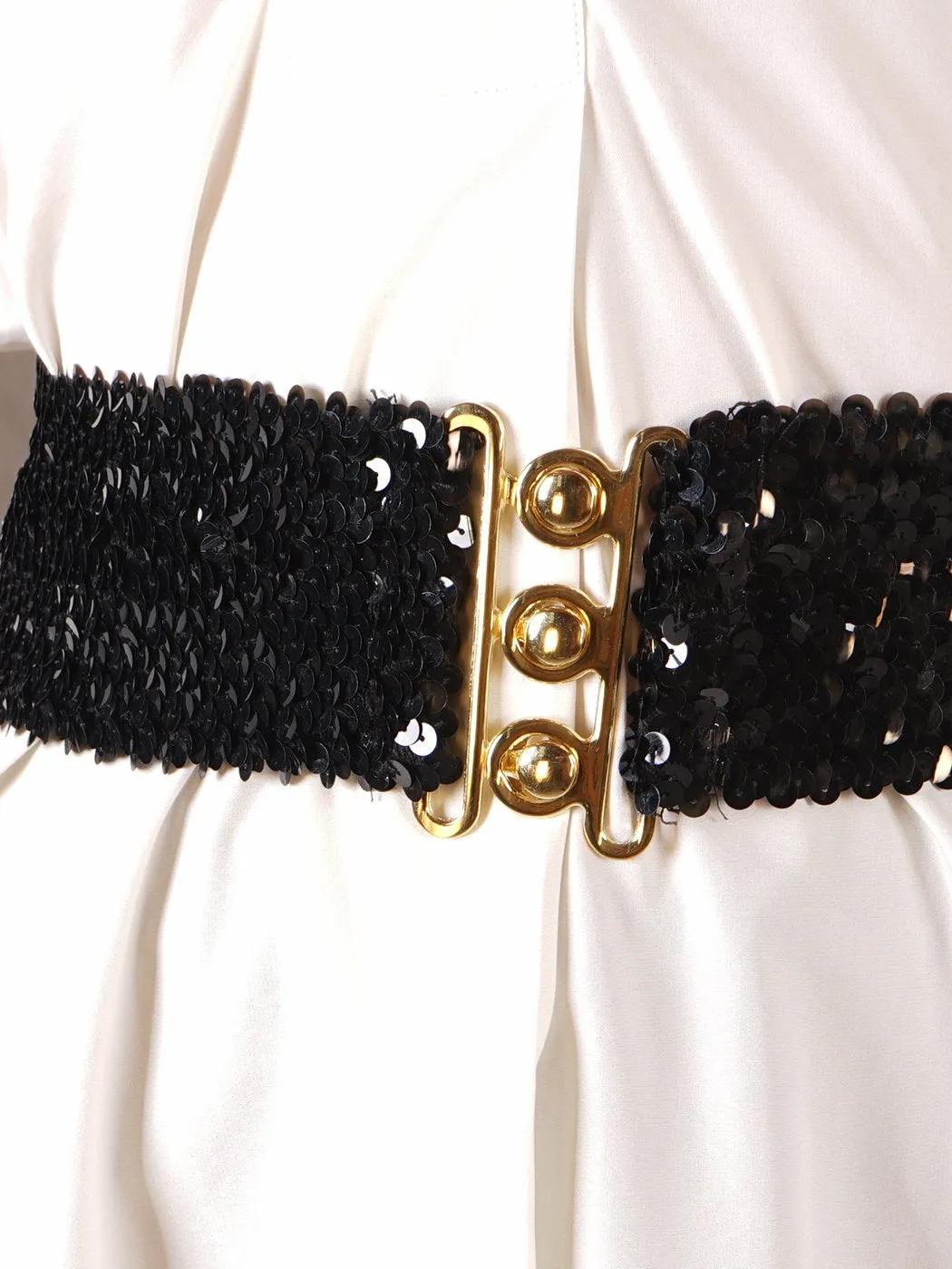 Sparkly Sequin Wide-Stretch Elastic Belt sold by Anna-Kaci product image thumbnail 4