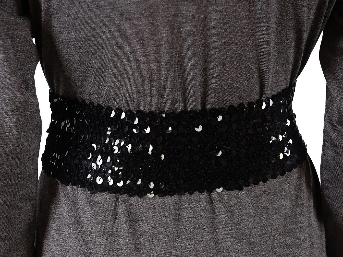 Sparkly Sequin Wide-Stretch Elastic Belt sold by Anna-Kaci product image thumbnail 5