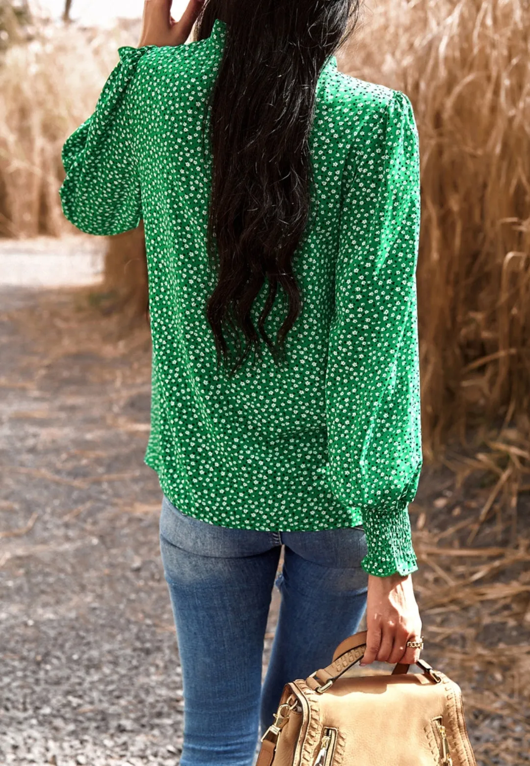 Ruffle Neck Floral Blouse sold by Anna-Kaci product image thumbnail 2