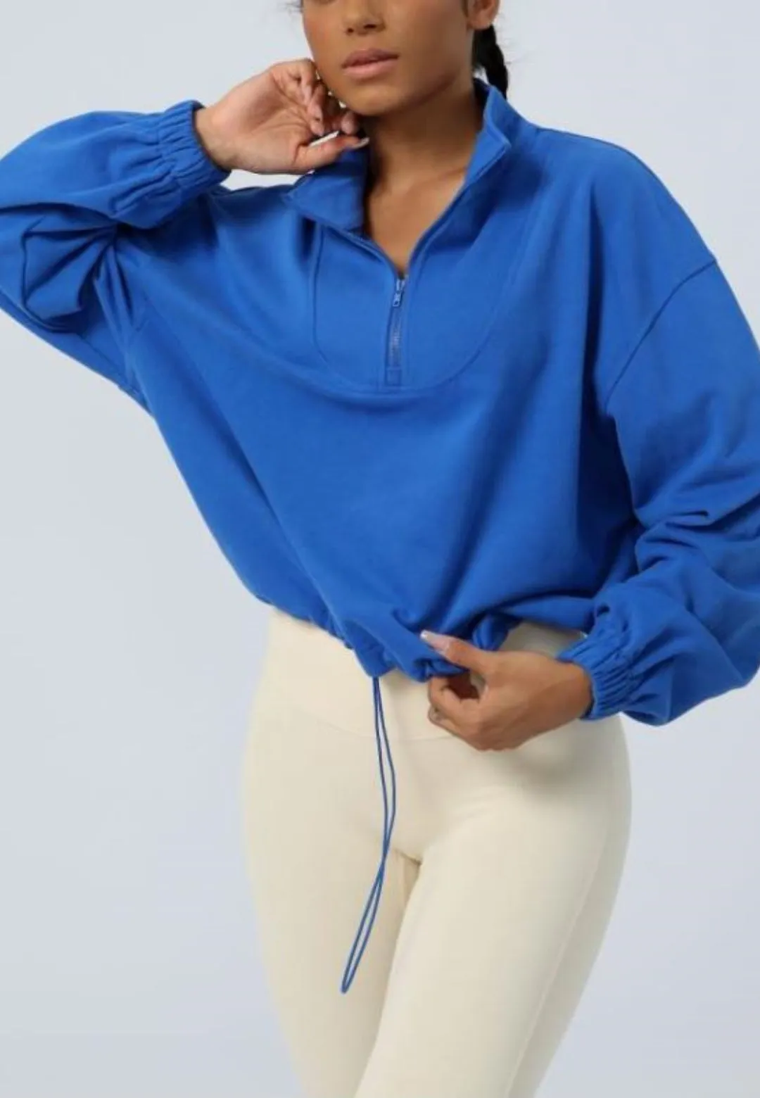 Loose Long Sleeve Casual Zipper Jacket Sport Sweatshirt sold by Anna-Kaci product image thumbnail 2