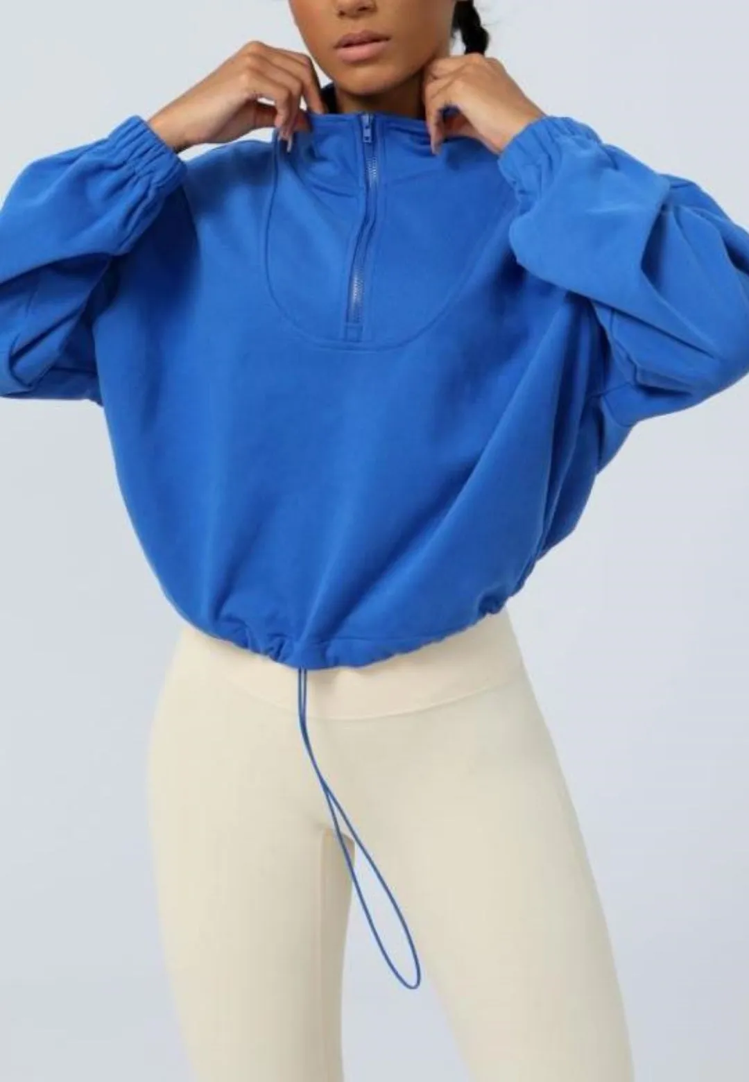 Loose Long Sleeve Casual Zipper Jacket Sport Sweatshirt sold by Anna-Kaci product image thumbnail 3