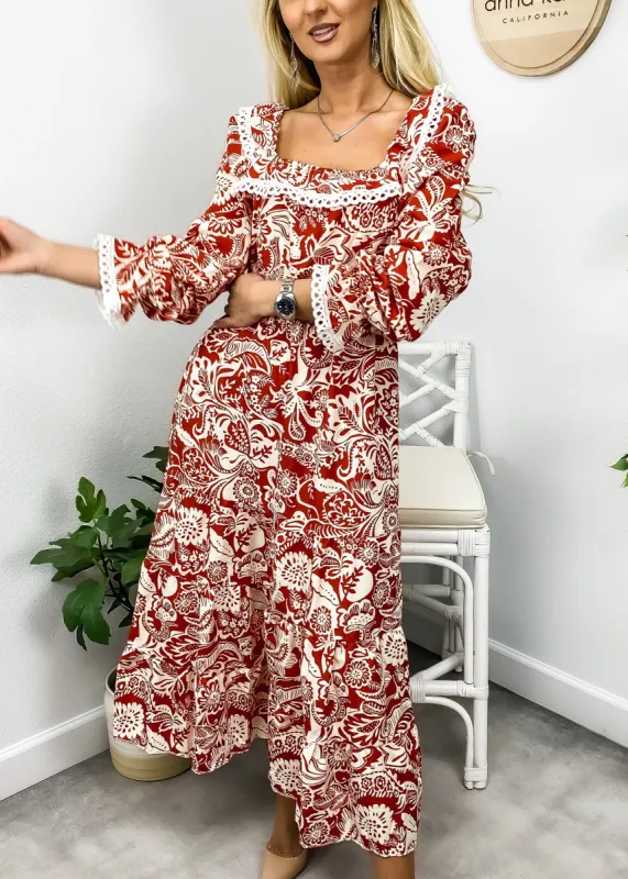 Crochet Trim Ruffle Neck Dress sold by Anna-Kaci