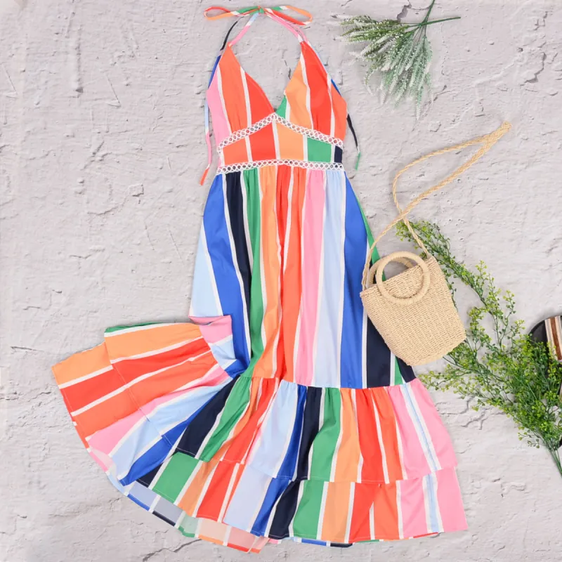 Bright Rainbow Paradise Dress sold by Anna-Kaci