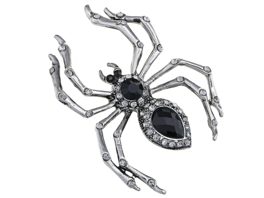 Pirate Gun Black Jeweled Spider Insect Pin Brooch sold by Anna-Kaci