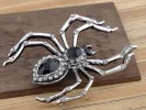 Pirate Gun Black Jeweled Spider Insect Pin Brooch sold by Anna-Kaci
