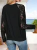 Anna-Kaci Women's Lace Sleeve V-Neck Button Down Casual Top sold by Anna-Kaci