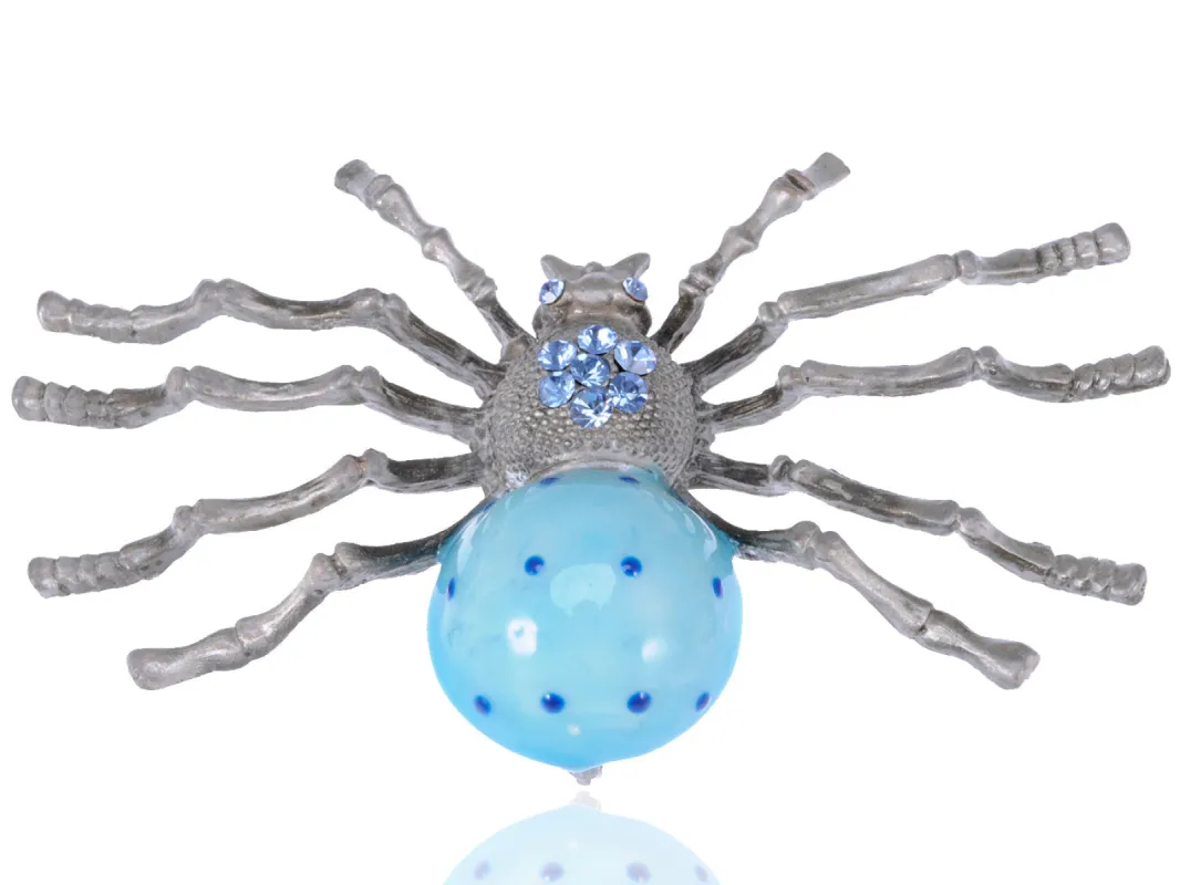 Extra Blue Bodied Vintage Daddy Long Leg Spider Pin Brooch sold by Anna-Kaci