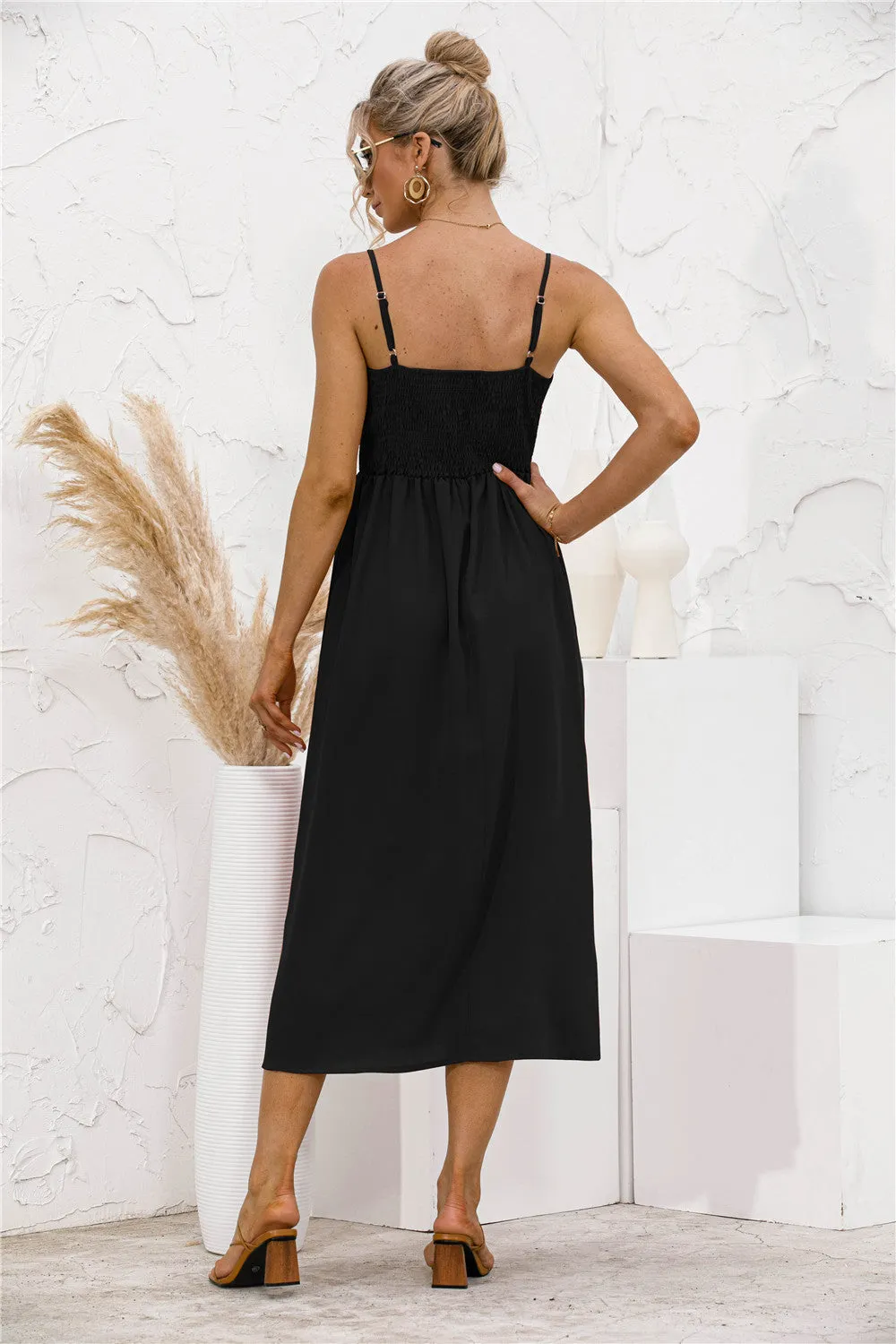 Smocked Back Button Dress sold by Anna-Kaci product image thumbnail 4