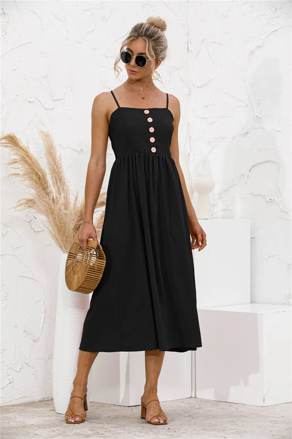 Smocked Back Button Dress sold by Anna-Kaci product image thumbnail 2