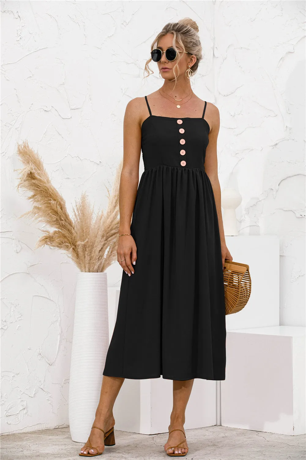 Smocked Back Button Dress sold by Anna-Kaci product image thumbnail 3