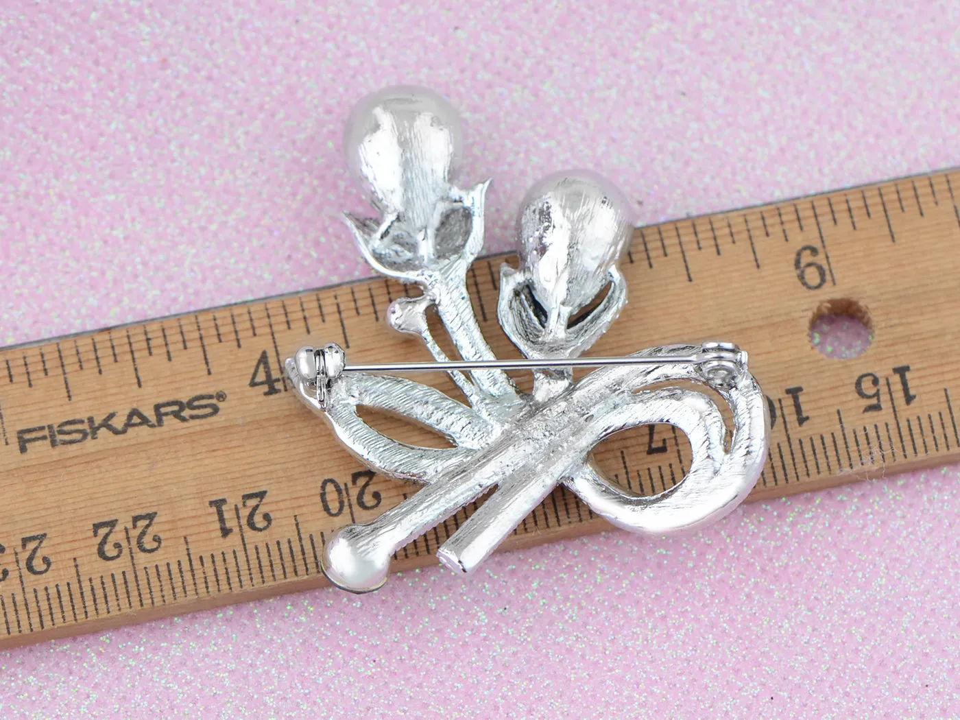 Swarovski Crystal Colorful Blue Purple Floral Brooch Pin sold by Anna-Kaci product image thumbnail 5