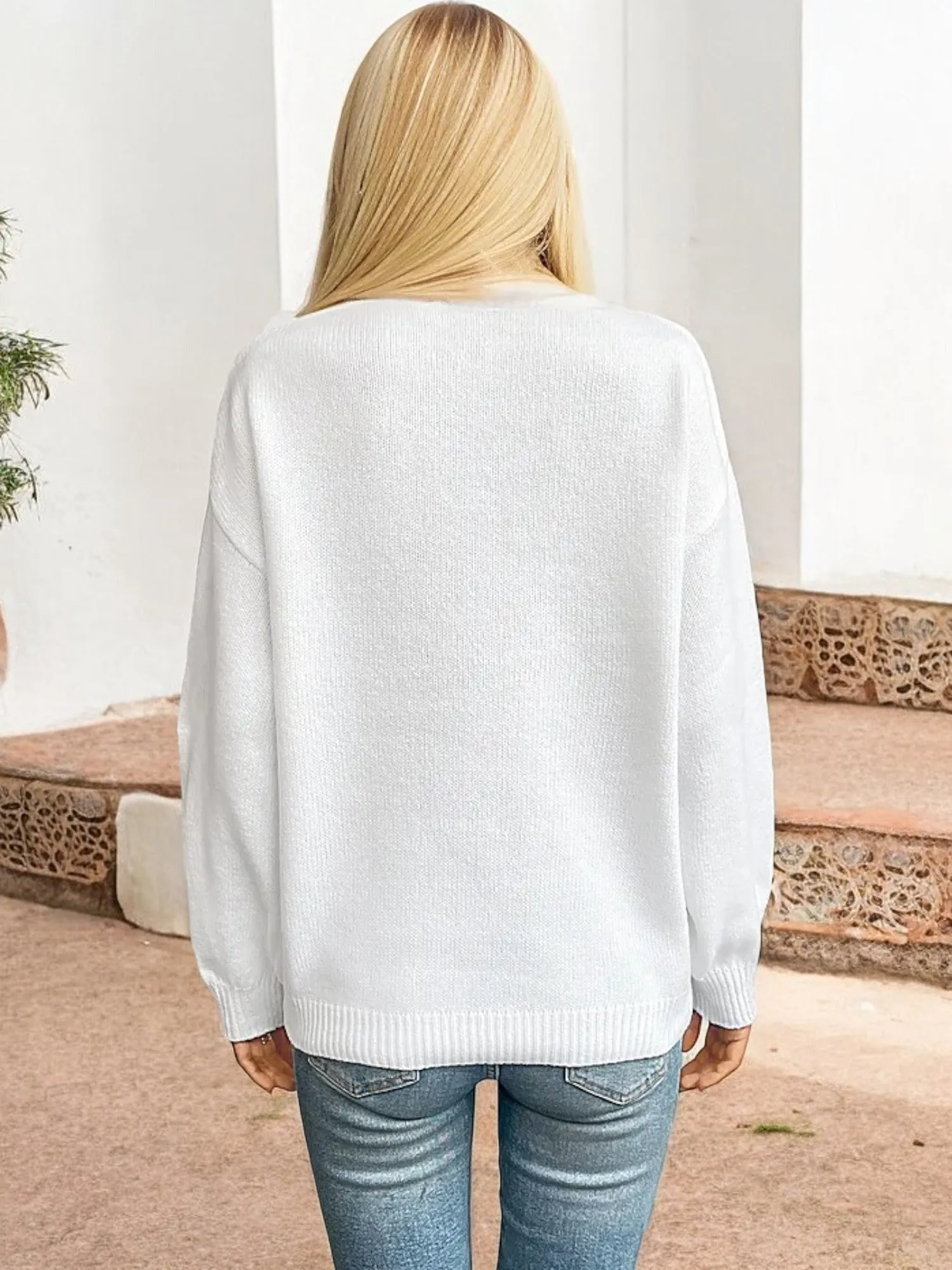 Anna-Kaci Women's American Flag Knit Sweater with Crew Neck and Long Sleeves sold by Anna-Kaci product image thumbnail 4