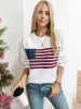 Anna-Kaci Women's American Flag Knit Sweater with Crew Neck and Long Sleeves sold by Anna-Kaci