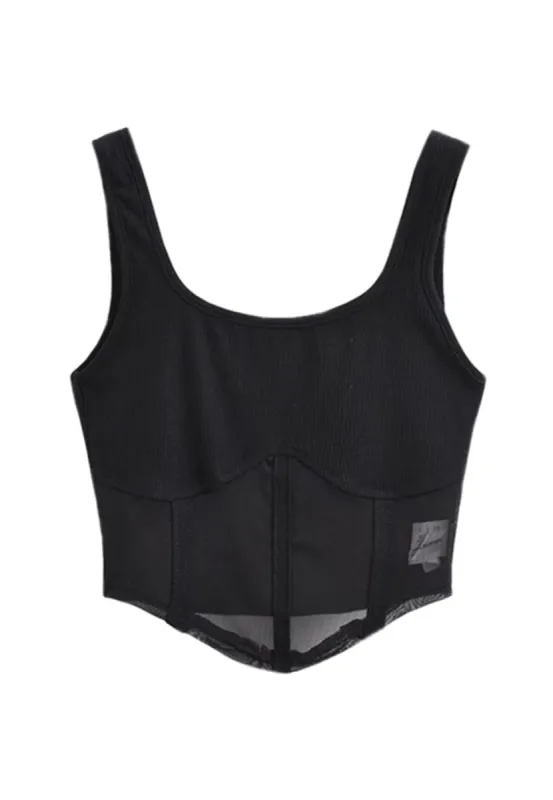 Mesh Detail Corset Top sold by Anna-Kaci